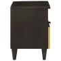 Mesa de Noche con cajón 2 pcs Negro y dorado 40 x 33 x 46 cm