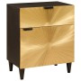 Mesa de Noche con cajón Negro y dorado 50 x 33 x 60 cm