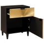Mesa de Noche con cajón Negro y dorado 50 x 33 x 60 cm