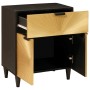 Mesa de Noche con cajón Negro y dorado 50 x 33 x 60 cm