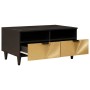 Mesa de Café with Drawer Negro y dorado 80 x 54 x 40 cm
