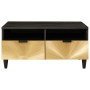 Mesa de Café with Drawer Negro y dorado 80 x 54 x 40 cm