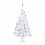 Árbol de Navidad preiluminado con luces y bolas blanco 120 cm