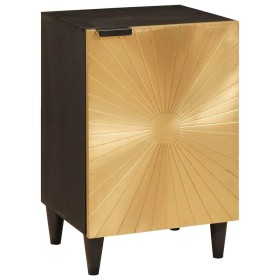 Gabinete de Baño con estante Negro y dorado 38 x 33 x 58 cm