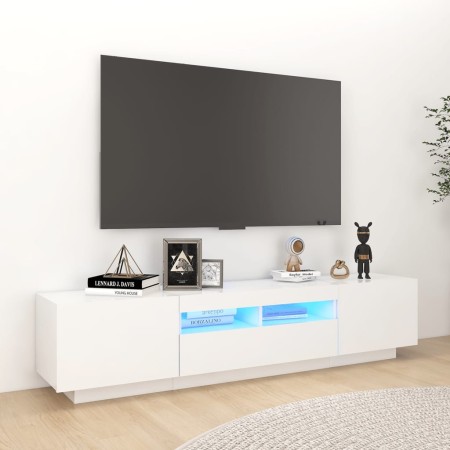 Mueble para TV con luces LED blanco brillante 180x35x40 cm en Muebles TV | Comprar online en Foro24