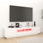 Mueble para TV con luces LED blanco brillante 180x35x40 cm en Muebles TV | Comprar online en Foro24