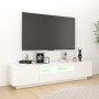 Mueble para TV con luces LED blanco brillante 180x35x40 cm en Muebles TV | Comprar online en Foro24