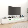 Mueble para TV con luces LED blanco brillante 260x35x40 cm en Muebles TV | Comprar online en Foro24