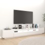 Mueble para TV con luces LED blanco brillante 260x35x40 cm en Muebles TV | Comprar online en Foro24