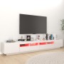 Mueble para TV con luces LED blanco brillante 260x35x40 cm en Muebles TV | Comprar online en Foro24