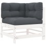 6-teiliges Gartenmöbel-Set und weiße Massivholzkissen von vidaXL, Gartensets - Ref: Foro24-3186005, Preis: 620,90 €, Rabatt: %