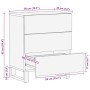 Armario de Noche Marrón 50 x 33 x 60 cm madera maciza de mango