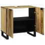 Mueble de lavabo con estante Marrón y Negro 62 x 33 x 58 cm