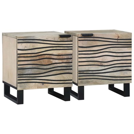 Mesas de noche 2 pcs Natural 40 x 33.5 x 46 cm