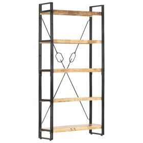 Estantería de 5 niveles madera maciza mango 90x30x180 cm de vidaXL, Librerías y estanterías - Ref: Foro24-286581, Precio: 261...