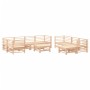 Juego de muebles de jardín 10 piezas y cojines madera maciza