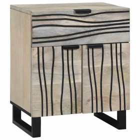Armario de Noche con cajón Blanco y negro 50 x 33 x 60 cm