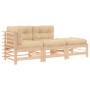 3-teilige Gartensofagarnitur mit Massivholzkissen von vidaXL, Gartensets - Ref: Foro24-3186032, Preis: 263,02 €, Rabatt: %