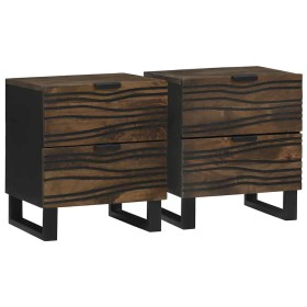 Armario de Noche con cajón 2 pcs Nogal 40 x 33 x 46 cm