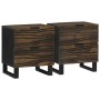 Armario de Noche con cajón 2 pcs Nogal 40 x 33 x 46 cm