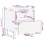 Armario de Noche Nogal 40 x 33 x 46 cm madera maciza de mango