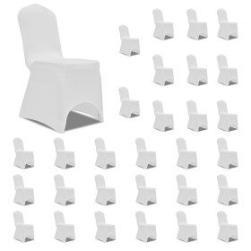 Funda de silla elástica blanca 30 unidades Funda de silla elástica blanca 30 unidades