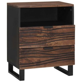 Armario de Noche Nogal 50 x 33 x 60 cm madera maciza de mango