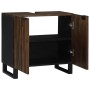 Mueble de lavabo con estante Marrón y Negro 62 x 33 x 58 cm