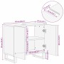 Mueble de lavabo con estante Marrón y Negro 62 x 33 x 58 cm
