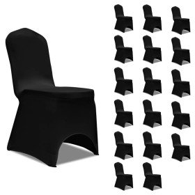 Funda de silla elástica 18 unidades negro Funda de silla elástica 18 unidades negro