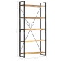 Estantería de 5 niveles madera maciza mango 90x30x180 cm de vidaXL, Librerías y estanterías - Ref: Foro24-286581, Precio: 261...