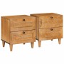 Mesa de Noche con cajón 2 pcs Marrón claro 40 x 33 x 46 cm