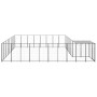 Perrera negra 20,57 m² acero en Casetas y cercados para perros | Comprar online en Foro24