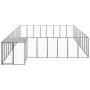 Perrera negra 25,41 m² acero en Casetas y cercados para perros | Comprar online en Foro24