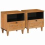 Mesa de Noche con cajón 2 pcs Marrón claro 40 x 33 x 46 cm