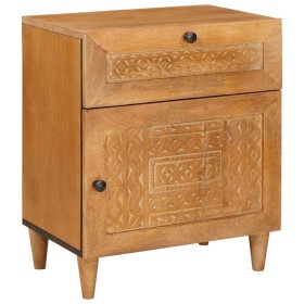 Mesa de Noche con cajón con puerta Marrón claro 50 x 33 x 60 cm
