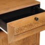 Mesa de Noche con cajón con puerta Marrón claro 50 x 33 x 60 cm