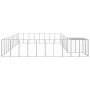 Perrera plateada 25,41 m² acero en Casetas y cercados para perros | Comprar online en Foro24