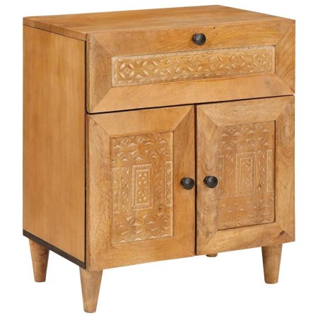 Mesa de Noche con cajón con puerta Marrón claro 50 x 33 x 60 cm