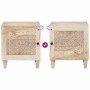 Mesa de Noche Beige 40 x 33 x 46 cm madera maciza de mango