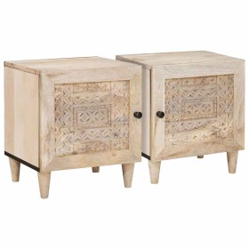 Mesa de Noche 2 pcs Beige 40 x 33 x 46 cm