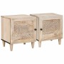 Mesa de Noche 2 pcs Beige 40 x 33 x 46 cm