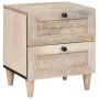 Mesa de Noche con cajón 2 pcs Beige 40 x 33 x 46 cm