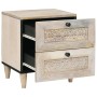 Mesa de Noche con cajón 2 pcs Beige 40 x 33 x 46 cm