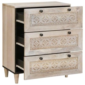 Vitrina con cajón Blanco 60 x 33 x 75 cm madera maciza de mango