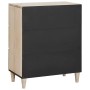 Vitrina con cajón Blanco 60 x 33 x 75 cm madera maciza de mango