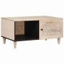 Mesa de Café Beige 80 x 50 x 40 cm madera maciza de mango
