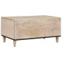 Mesa de Café Beige 80 x 50 x 40 cm madera maciza de mango