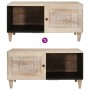 Mesa de Café Beige 80 x 50 x 40 cm madera maciza de mango