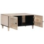 Mesa de Café Beige 80 x 50 x 40 cm madera maciza de mango